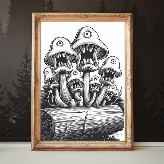 Black Mushrooms 2 - Terrifying Fanged Mushroom Cluster