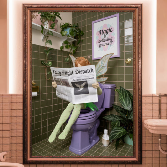 ✨ The Lavender Loo Fairy – Bathroom Critter Print ✨