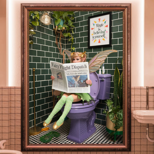 💜 The Gilded Glow Fairy – Bathroom Critter Print 💜