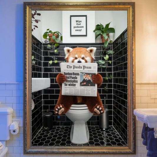 The Panda Press – Red Panda Bathroom Critter Art Print